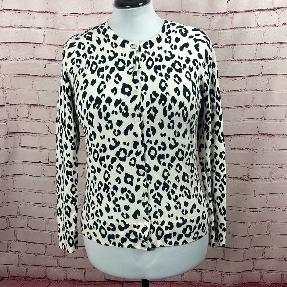 LOFT Outlet Animal Print Cardigan - Size Medium